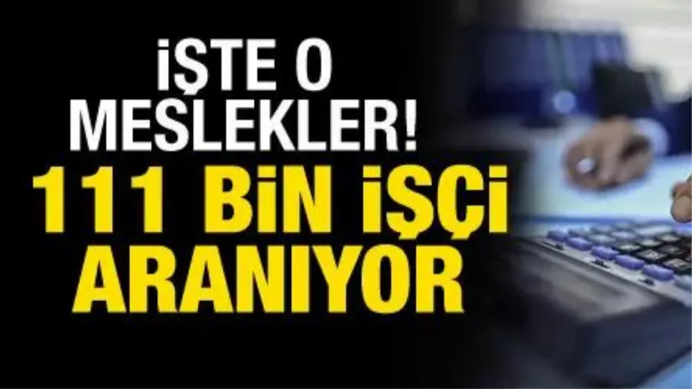 111 bin işçi aranıyor! İşte o meslekler...