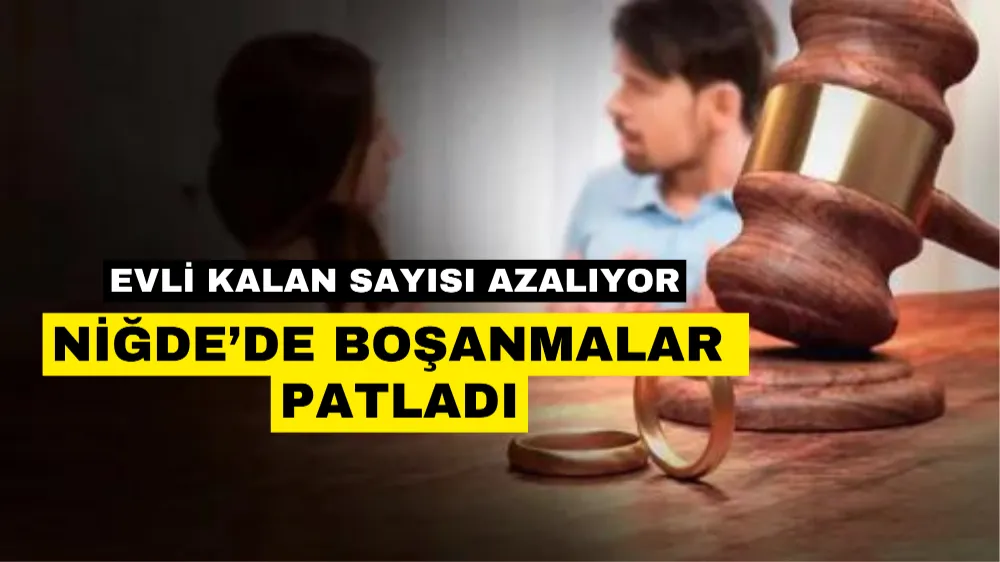 Niğde’de boşanmalar patladı! Evli kalan sayısı azalıyor